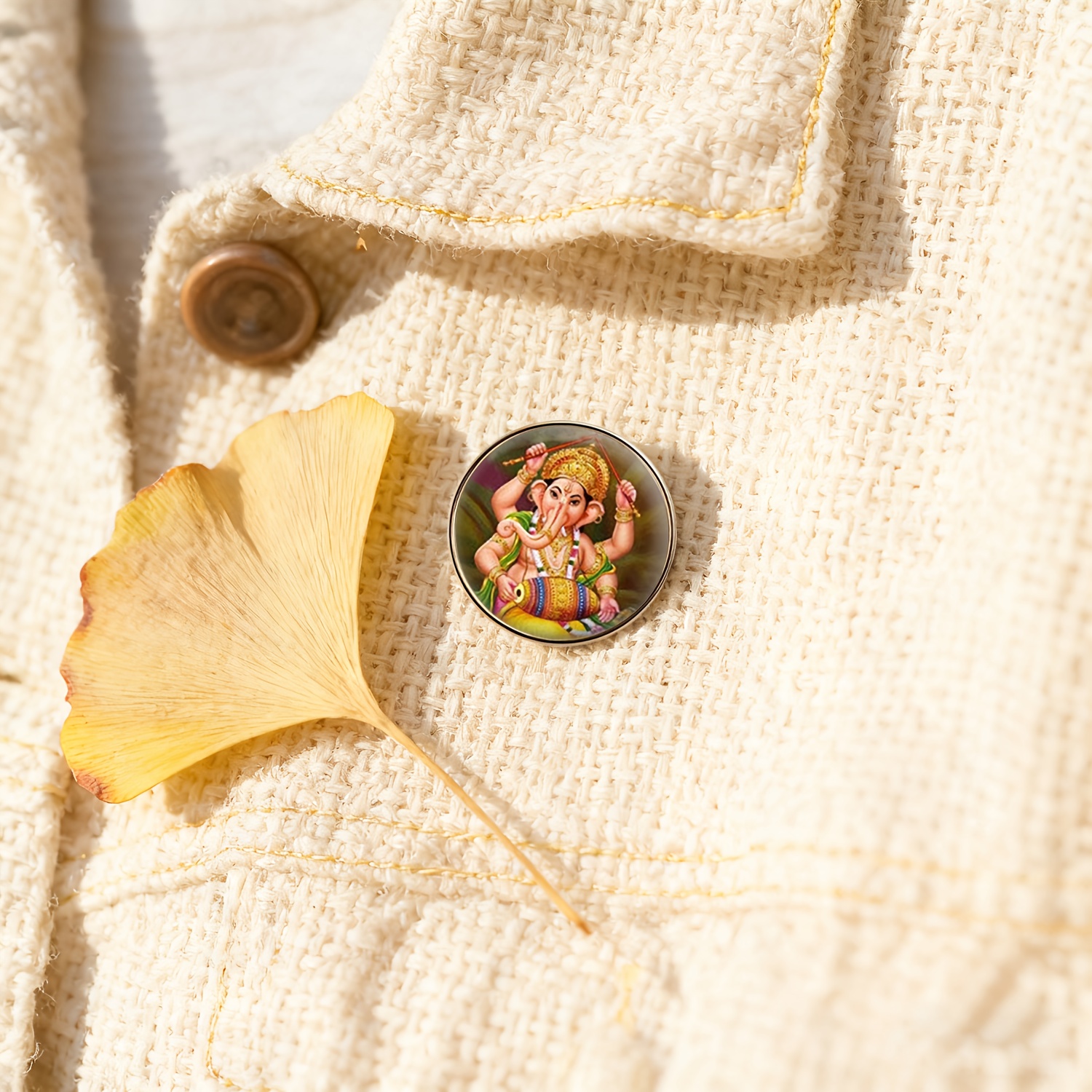 Classic Ganesha Design Brooch, Unisex Gift